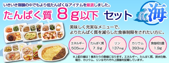 【冷凍】いきいき御膳 たんぱく質9g以下セット 海