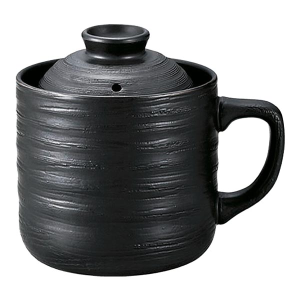 楽炊御膳 レンジ専用炊飯陶器 炊飯マグ 黒
